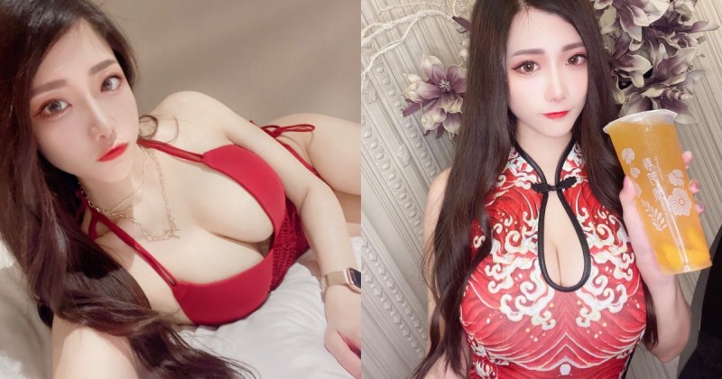 雪乳正妹「桃桃兒」火辣比基尼好養眼！「白皙E杯」連旗袍都撐起來！