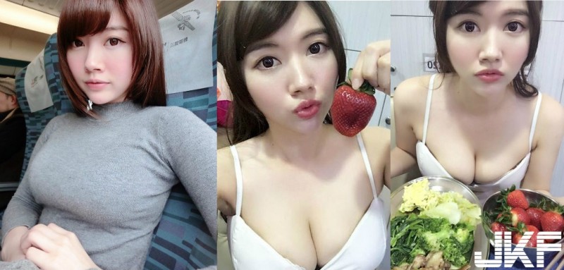 巨乳「水果妹」誘惑吃草莓！搭配胸前自備F級「香濃煉乳球」好可口&#8230;