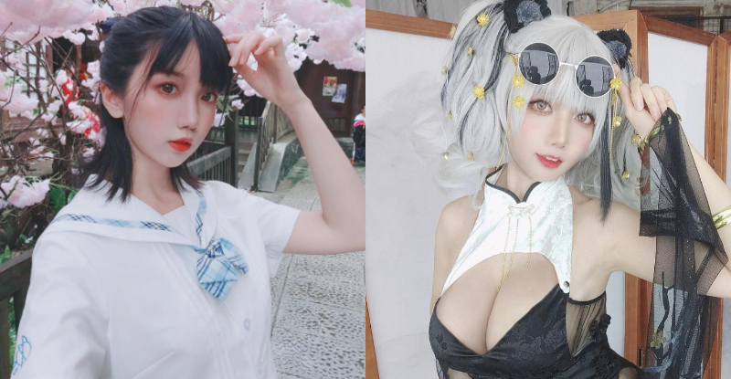 殺很大！制服美少女身材超出預期　Cosplay裝扮完全藏不住殘暴乳量