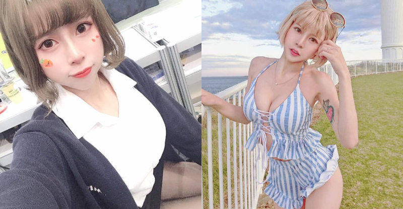 甜美OL「Chubby糖」休假就解放自己　飽滿美乳放風日光浴