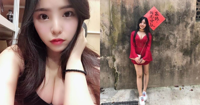 正妹「小圓臉Cynthia」澎湖火辣出遊，紅色洋裝蹦出「兇兇事業線」！