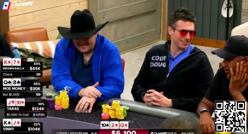 【EV扑克】牌局分析：中对河牌圈过牌-加注诈唬，迎头撞上坚果顺