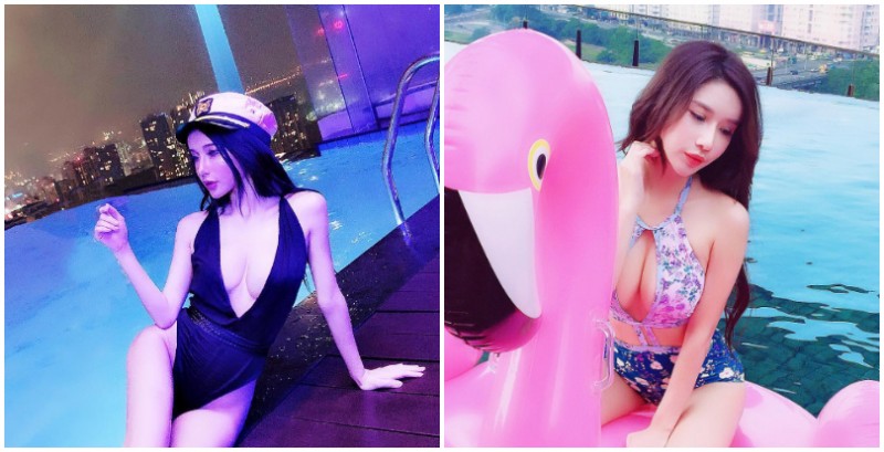 船長好辣　「爆乳小隻馬」沈77穿上深V高衩史庫水，用性感身材帶你出海冒險