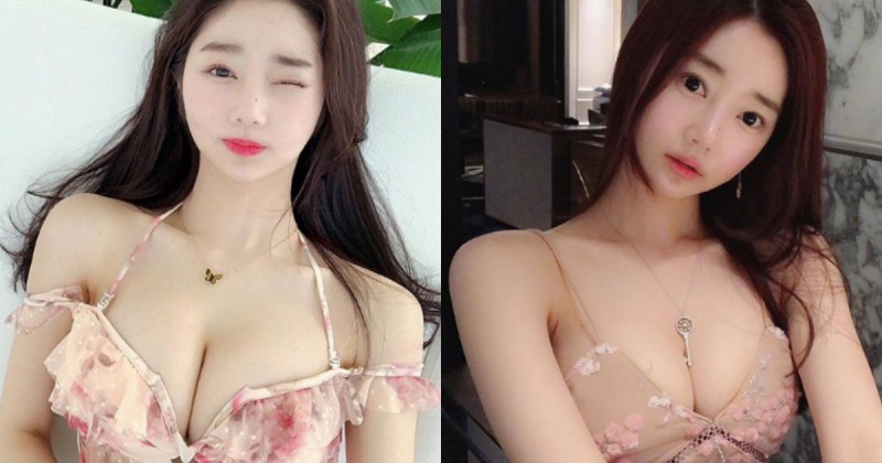 洋裝太肉色快分不清「巨乳在哪裡」 韓國網紅「三頭身比例」讓人眼睛發光啦！