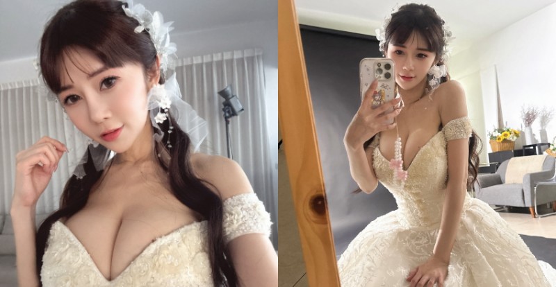 請嫁給我！巨乳甜心《安希Anxi》穿上婚紗實現粉絲結婚夢
