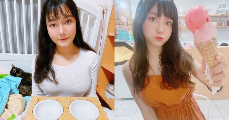 F奶混血正妹「毛咪」曬出新貓碗，「惹火胸型」讓粉絲想將碗蓋上去！