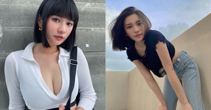 超辣！鄰家女孩剪短髮後「改走性感路線」，「迷人事業線」讓人看暈了！