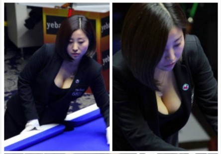 妳是來走秀還是打球？ 她龐然G奶一晃…壓垮撞球台惹