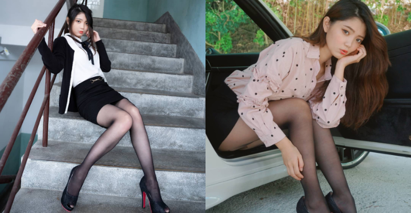 大小老婆一次包！「玠雯」香車內狂展性感美腿，「銷魂黑絲襪」狂撩腿控心！