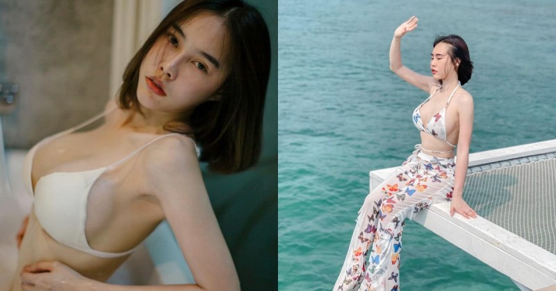 巨乳女友泰國度假「美胸大溢出」！乍看以為是「三顆球」在走動！