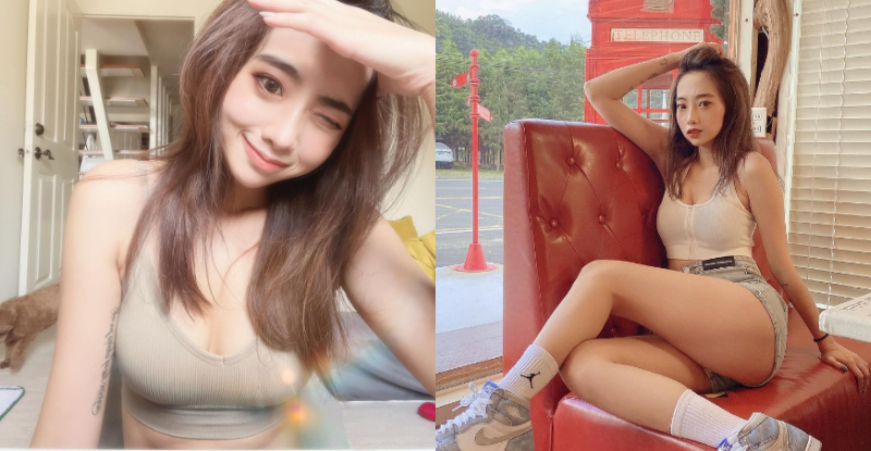 「大眼正妹」交叉玉腿露出「蜜汁根部」，傲人雙峰也讓人超癡狂