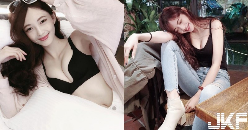 不經意「臥床視角」太誘人…正妹「VaVa」領口春光外洩，細肩背心是世界上最好的發明～